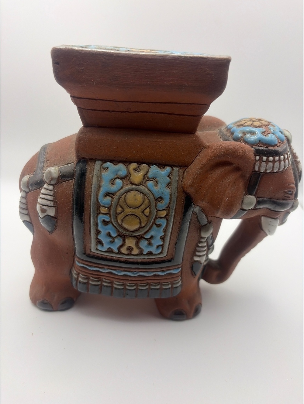 Vintage Ceramic Elephant Figurine Decorative Stand